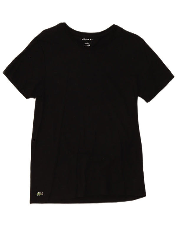 Lacoste Γυναικείο T-Shirt Top UK 14 Μεσαίο μαύρο βαμβακερό
