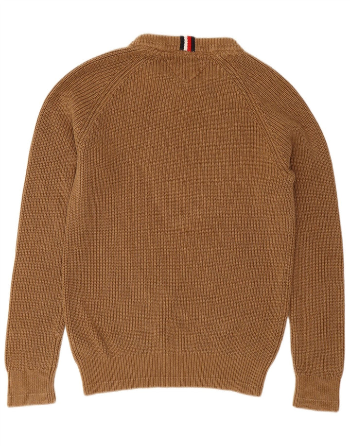 Ανδρικό πουλόβερ Tommy Hilfiger Boat Neck Jumper Βαμβακερό μεσαίο καφέ