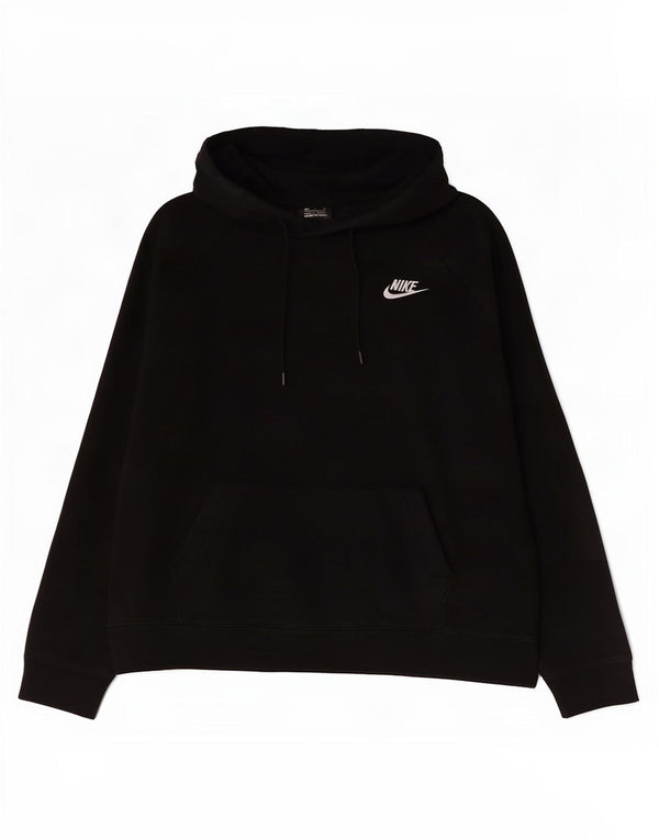 Nike γυναικείο φούτερ με κουκούλα UK 14 Μεσαίο βαμβακερό μαύρο