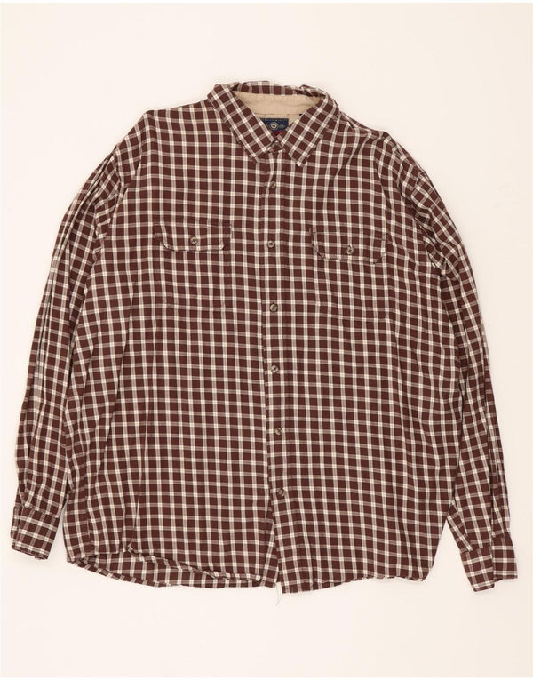 Ανδρικό φανελένιο πουκάμισο Wrangler XL καφέ βαμβακερό