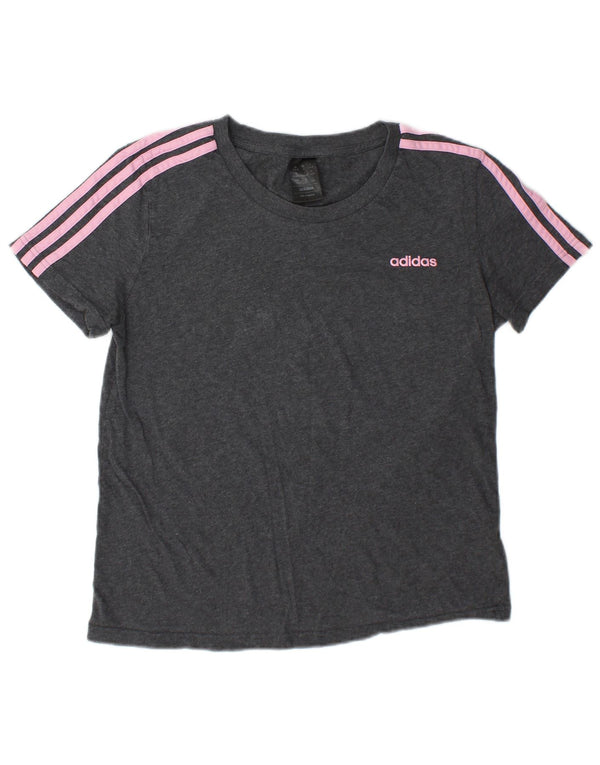 Adidas Γυναικείο T-Shirt Top UK 16/18 μεγάλο γκρι βαμβακερό