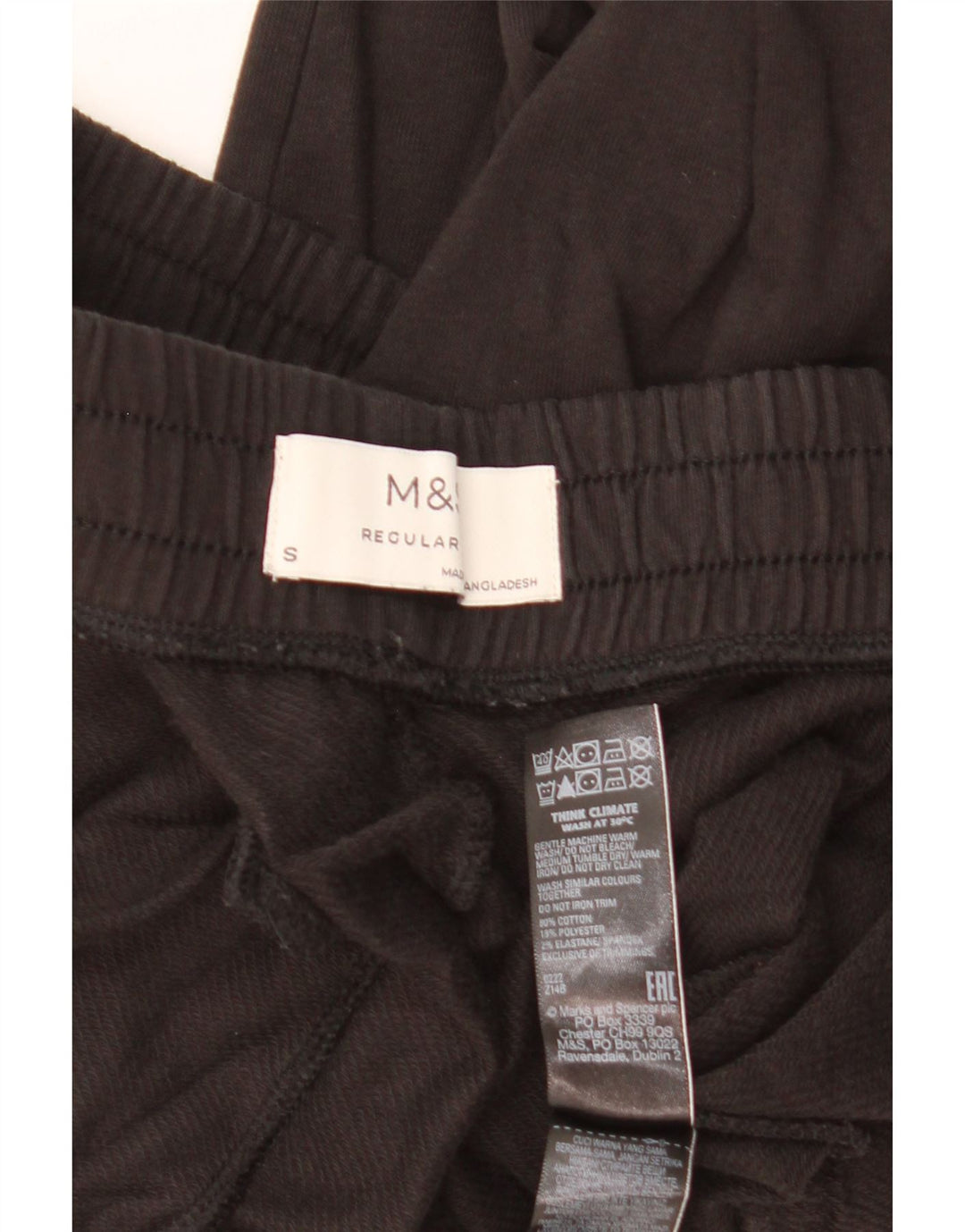 Marks & Spencer Γυναικεία κανονική φόρμα παντελόνι UK 8 Μικρό μαύρο βαμβακερό