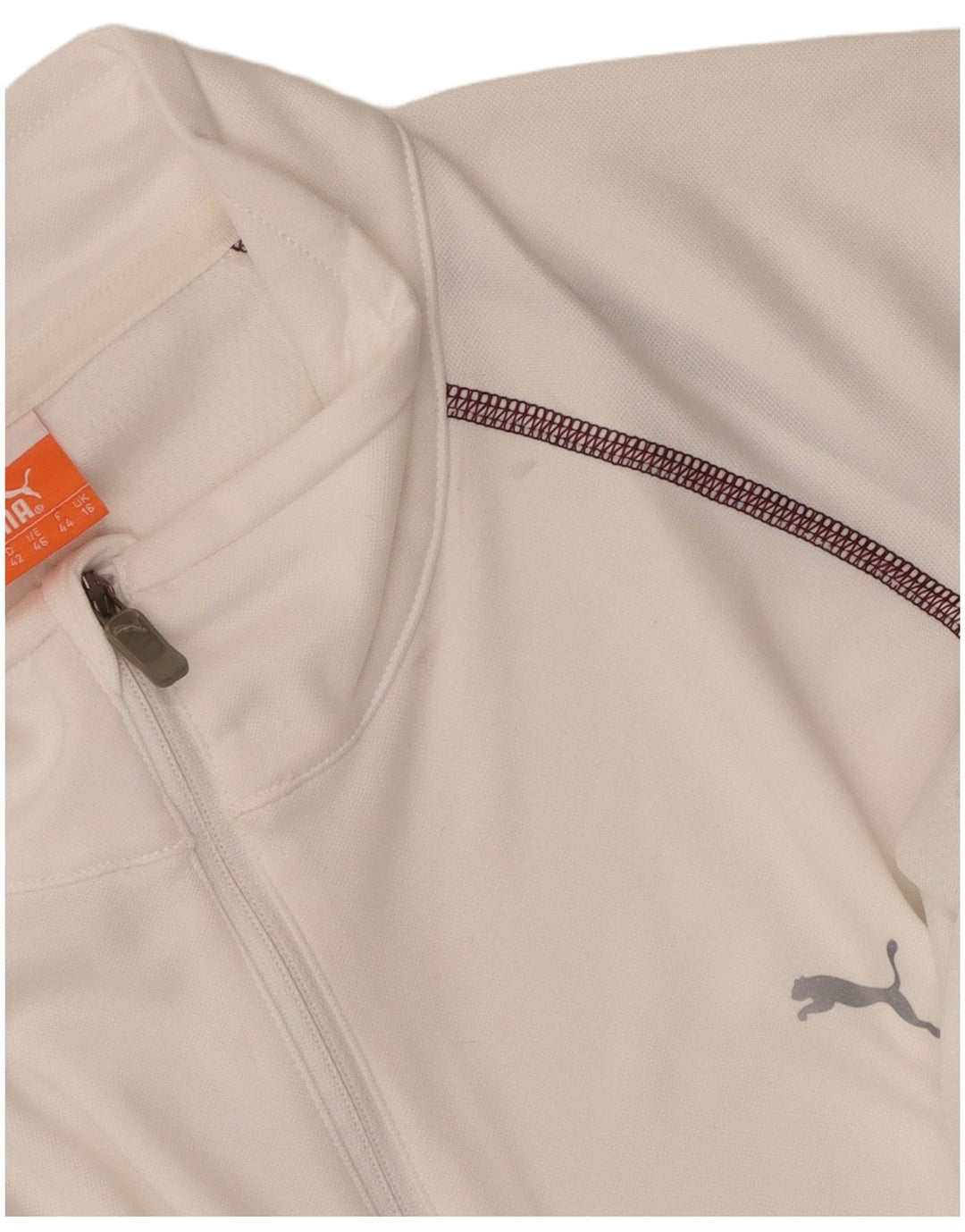 Puma γυναικεία φόρμα πουλόβερ με φερμουάρ Top UK 16 Large White Polyester