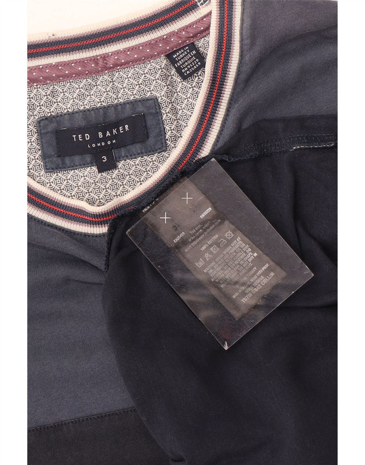 Ανδρικό T-Shirt Ted Baker Κορυφαίο μέγεθος 3, μεσαίο μπλε ναυτικό, βαμβακερό χρώμα