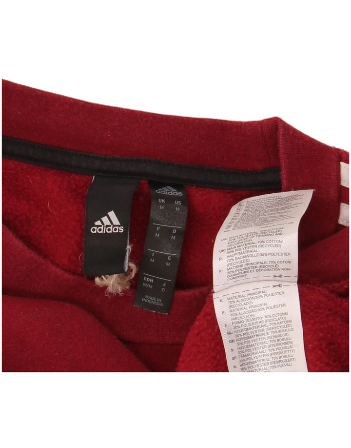 Ανδρικό φούτερ ADIDAS Jumper από μεσαίο βαμβακερό μπορντό