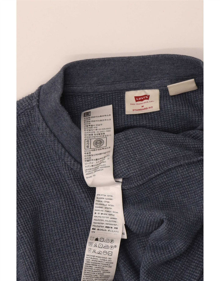 Ανδρικό μπλουζάκι Levi's Standard Fit Μακρυμάνικο μεσαίο, μπλε βαμβακερό