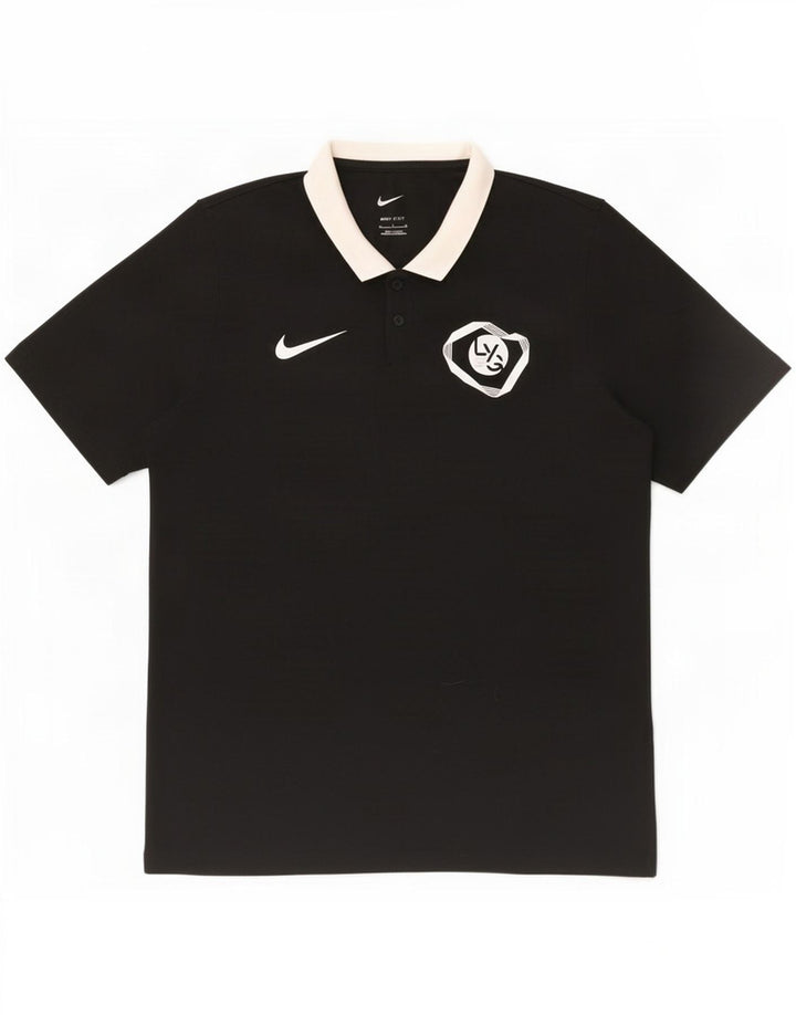 Ανδρικό πουκάμισο Nike με γραφικό πόλο Dri Fit, μεσαίο μαύρο πολυεστέρα