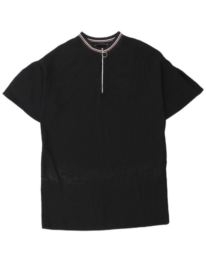 Zara Γυναικείο φόρεμα με φερμουάρ Shift UK 14 Medium μαύρο πολυεστέρα