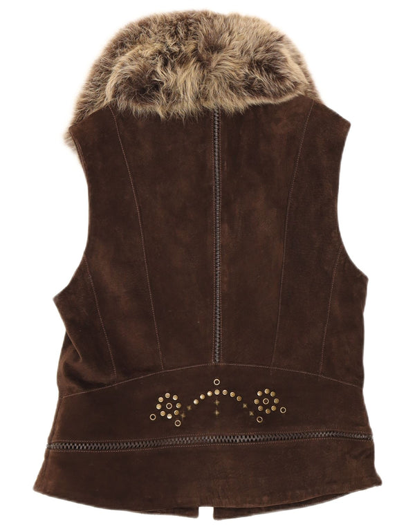 Γυναικείο σουέτ γιλέκο Karen Millen UK 14 Large Brown