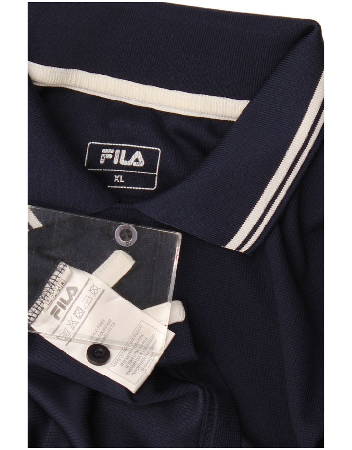 Fila Ανδρικό πουκάμισο Polo XL Navy Blue Polyester