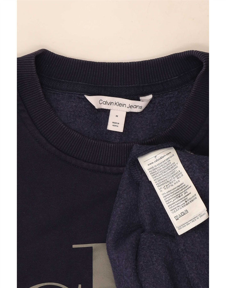 Ανδρικό γραφικό φούτερ Calvin Klein Jeans Jumper Medium Navy Blue Cotton