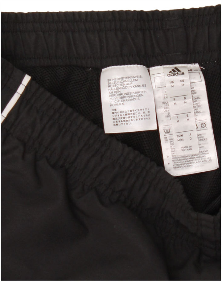 ADIDAS Mens Tracksuit Trousers Medium Black Polyester