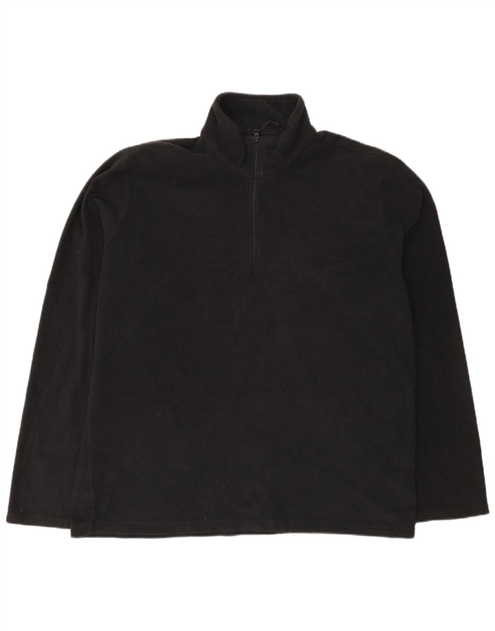Mountain Warehouse Ανδρικό φερμουάρ Fleece Jumper Μεγάλος Μαύρος Πολυεστέρας