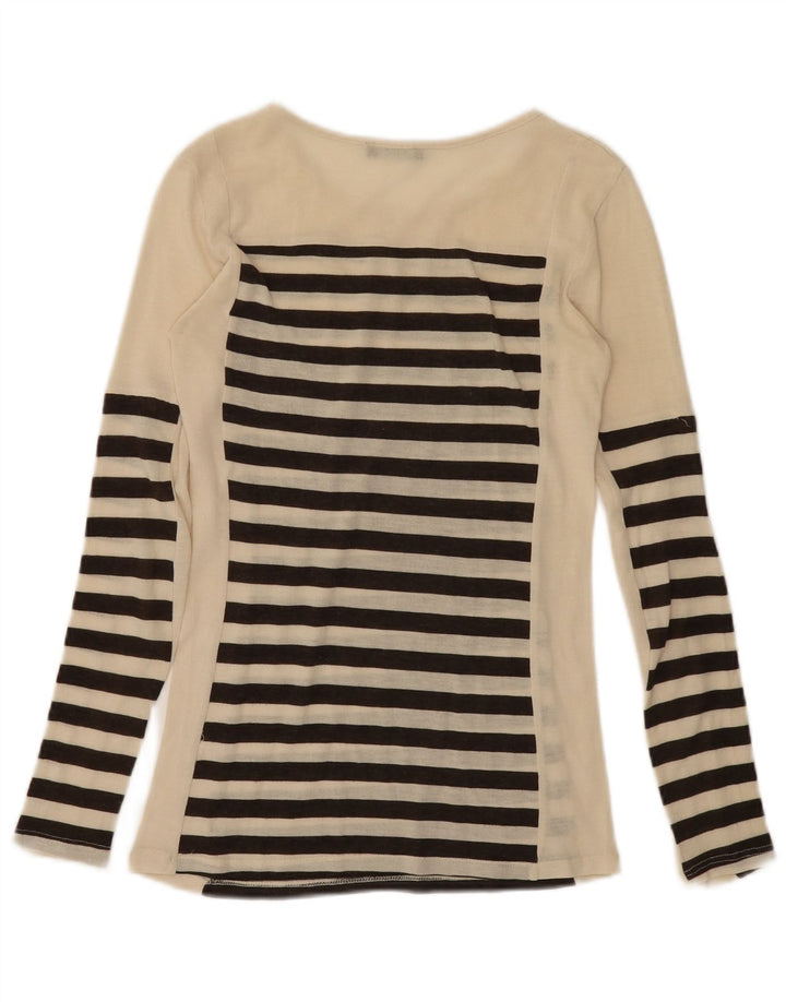 Zara Γυναικείο τοπ μακρυμάνικο UK 8 Small Beige ριγέ