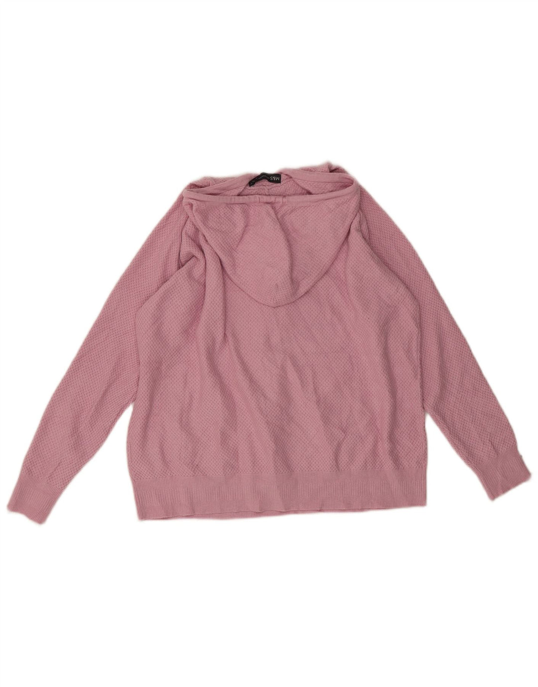 Γυναικείο πουλόβερ με κουκούλα Marks & Spencer UK 14 Medium Pink Viscose