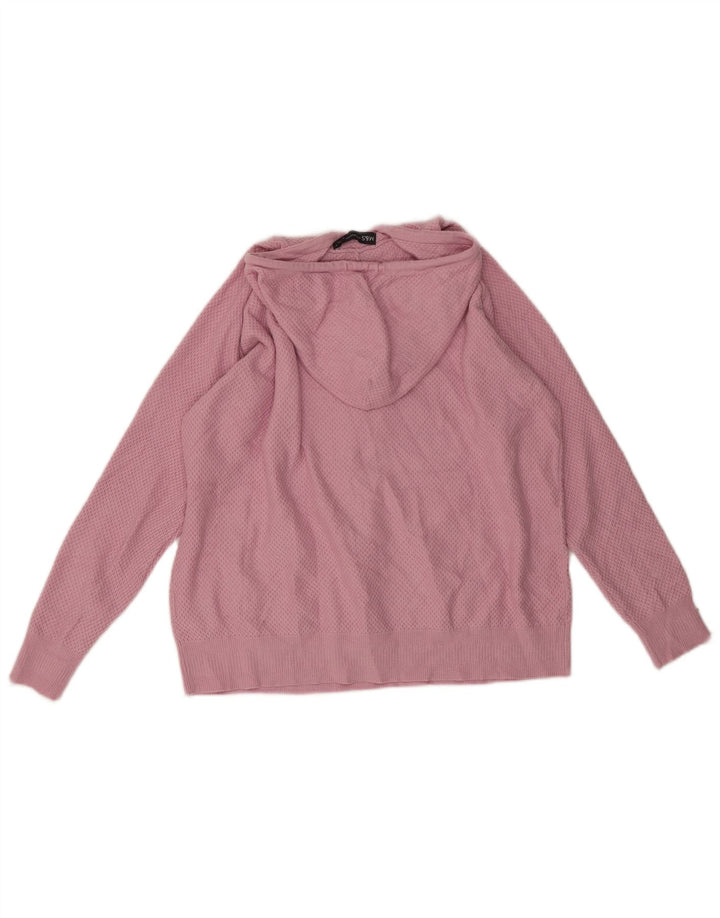 Γυναικείο πουλόβερ με κουκούλα Marks & Spencer UK 14 Medium Pink Viscose