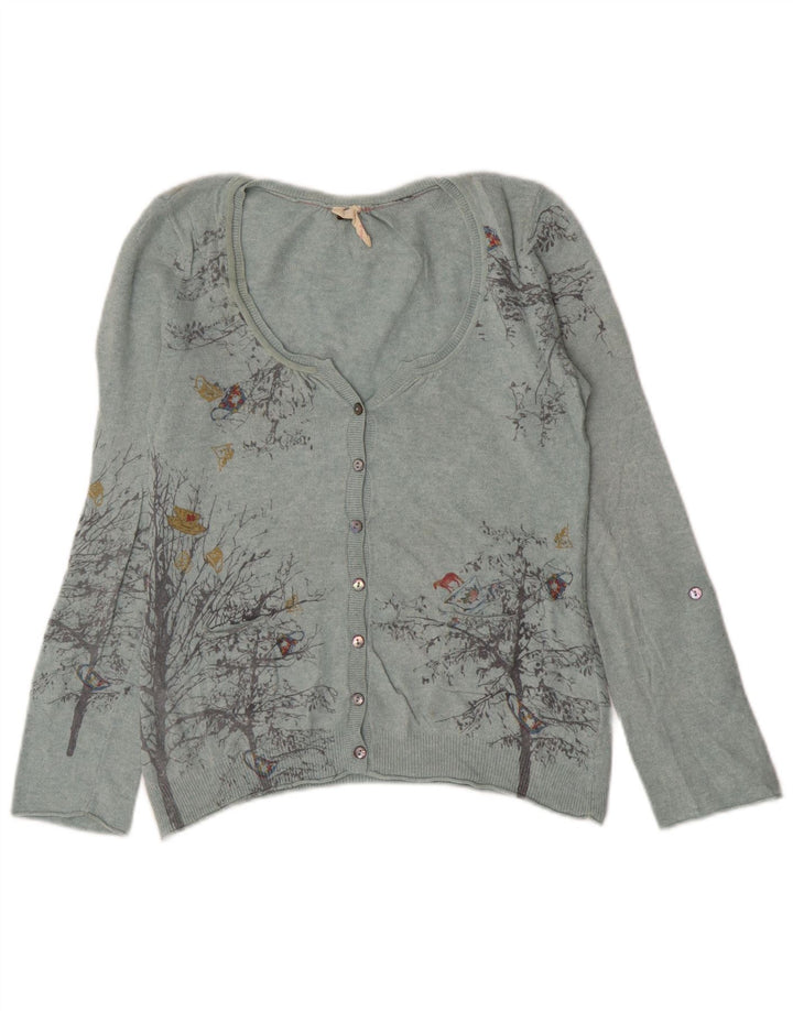 White Stuff Γυναικεία Ζακέτα πουλόβερ UK 12 Medium Blue Floral Viscose