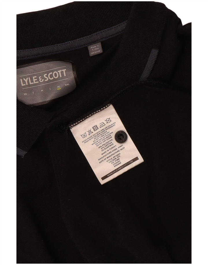 Lyle & Scott Ανδρικό πουκάμισο πόλο XL Μαύρο πολυεστέρα