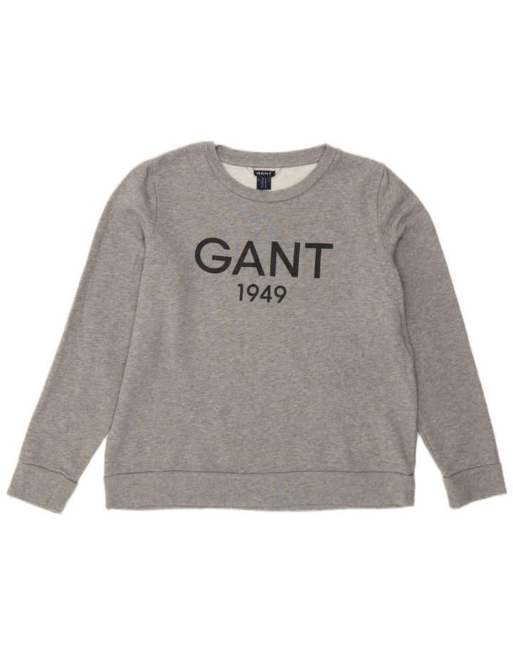 Γυναικείο γραφικό φούτερ Gant Jumper UK 14 Βαμβακερό μεσαίο γκρι