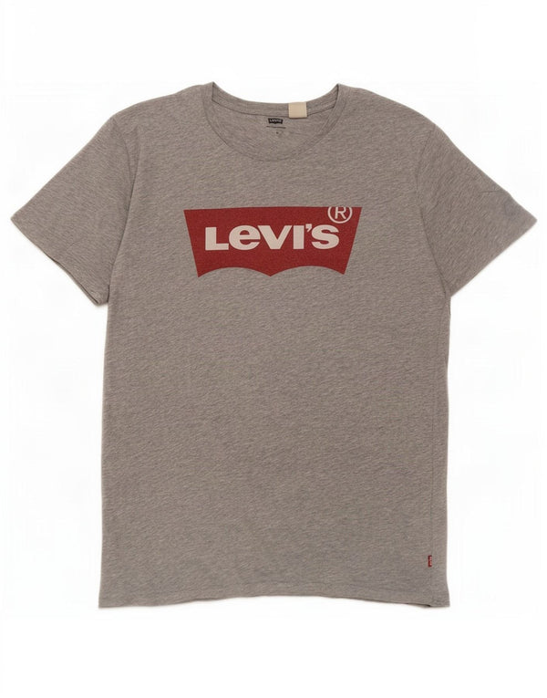 Ανδρικό γραφικό T-Shirt Levi's Top Βαμβακερό με μεσαίο γκρι χρώμα
