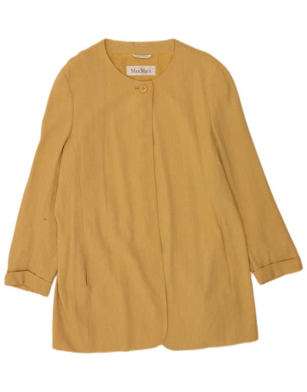 Max Mara Γυναικείο Longline 1 Button Blazer Μπουφάν UK 16 Μεγάλο Κίτρινο