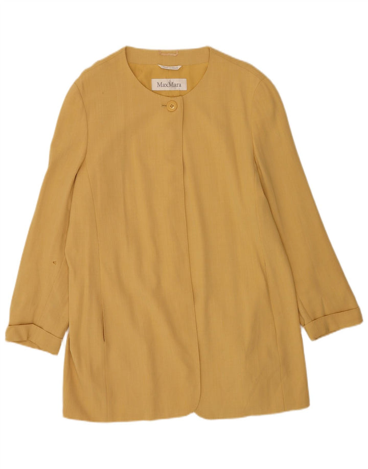 Max Mara Γυναικείο Longline 1 Button Blazer Μπουφάν UK 16 Μεγάλο Κίτρινο