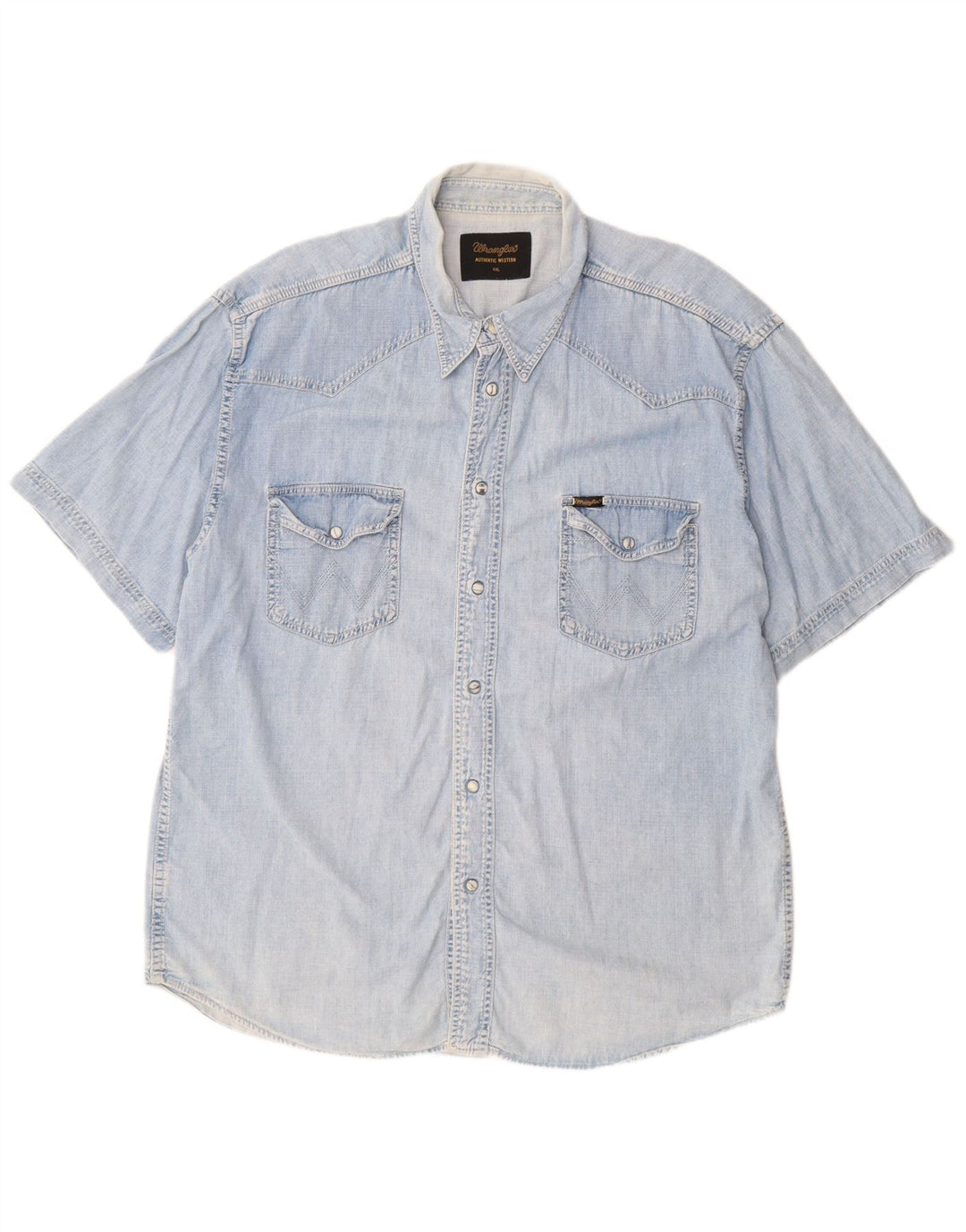 Ανδρικό κοντομάνικο τζιν πουκάμισο WRANGLER 2XL Μπλε