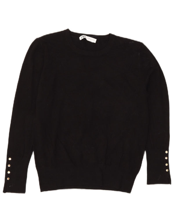 Zara Γυναικείο πουλόβερ με λαιμόκοψη UK 18 XL Μαύρο