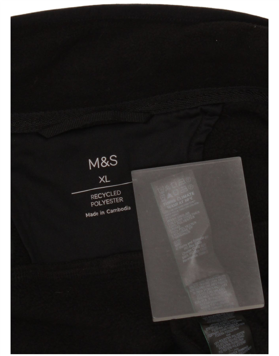 Marks & Spencer Ανδρικό Fleece Jacket UK 42 XL Μαύρο Πολυεστέρας