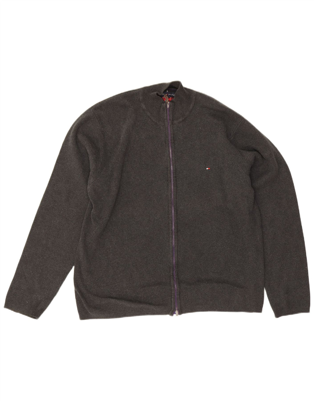 Ανδρικό πουλόβερ Tommy Hilfiger Cardigan XL Γκρι βαμβακερό