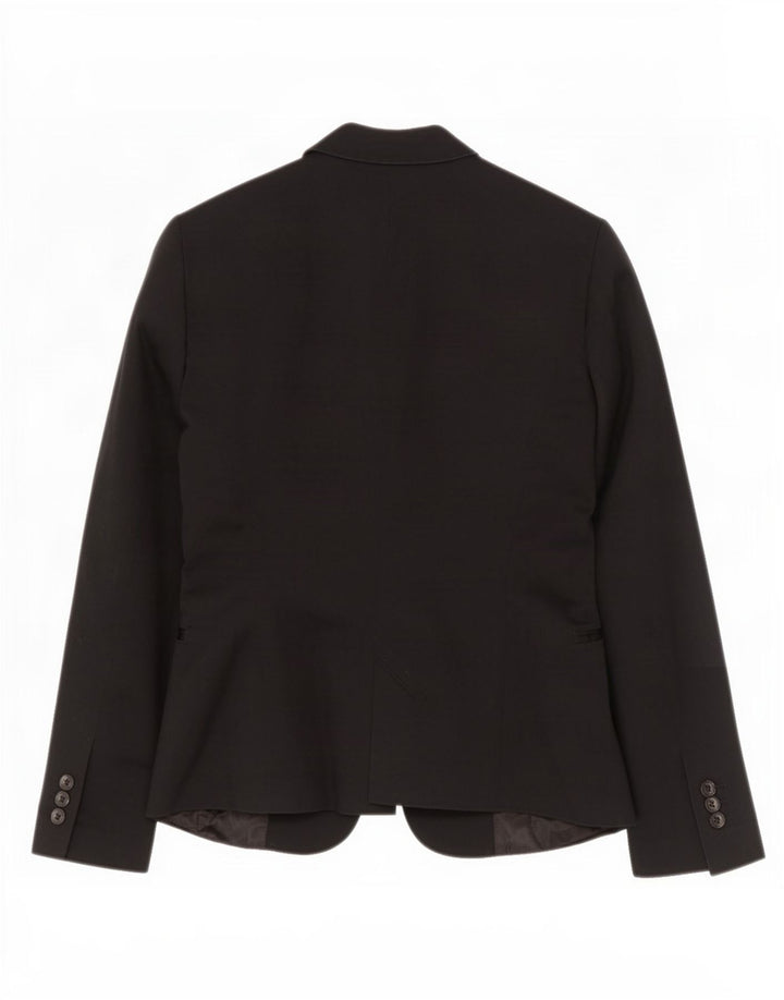 Zara Γυναικείο σακάκι 1 κουμπιού blazer UK 12 μεσαίο μαύρο βαμβακερό