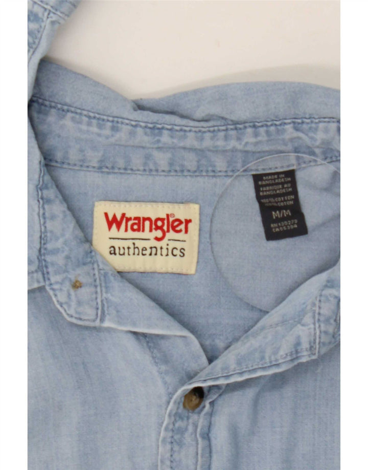 Ανδρικό τζιν πουκάμισο Wrangler, μεσαίο μπλε βαμβακερό