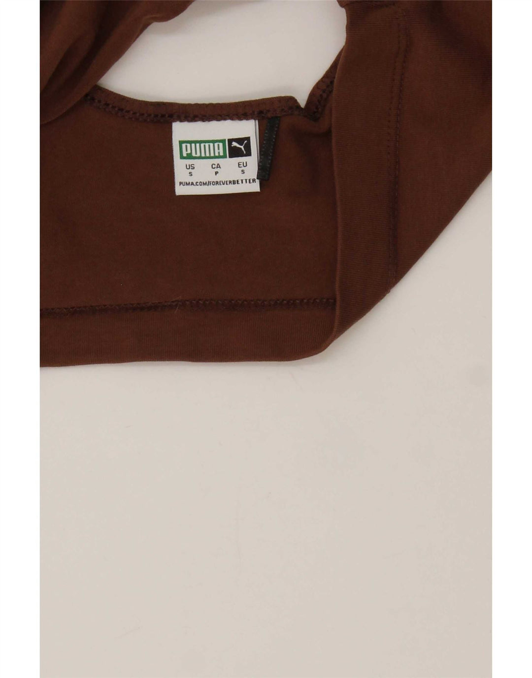 Puma Γυναικείο Crop Top UK 10 Small Brown Βαμβακερό