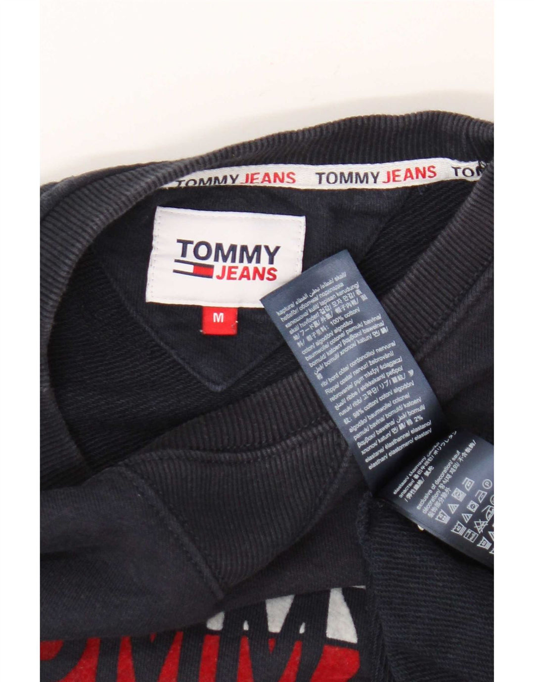 Γραφικό ανδρικό φούτερ Tommy Hilfiger Jumper Medium Navy Blue Cotton