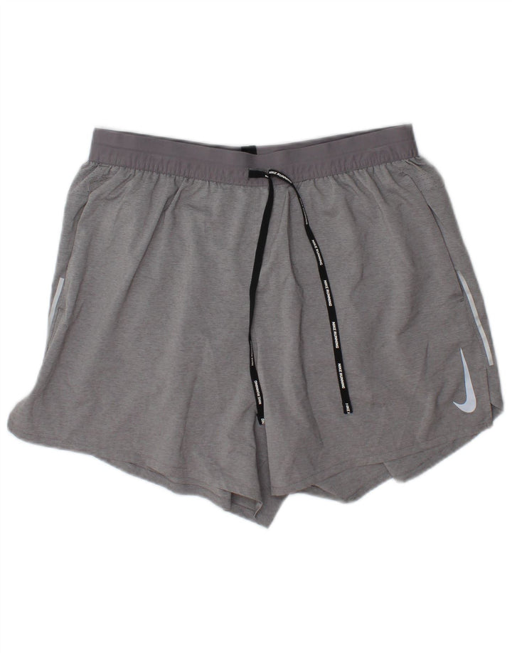 Ανδρικό αθλητικό σορτς Nike Dri Fit με μεγάλο γκρι πολυεστέρα