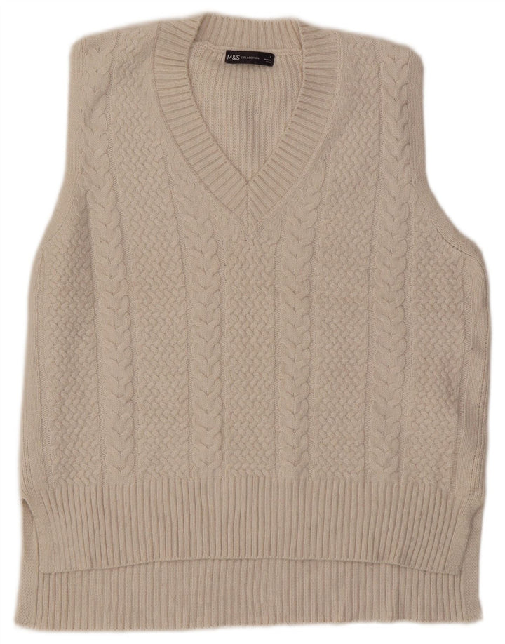 Marks & Spencer Γυναικείο γιλέκο Tank Top UK 16 Large Off White Polyester