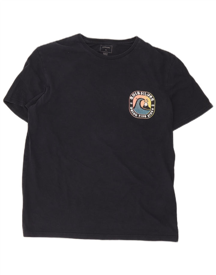 Ανδρικό γραφικό μπλουζάκι Quiksilver Top από μεσαίο ναυτικό μπλε βαμβακερό