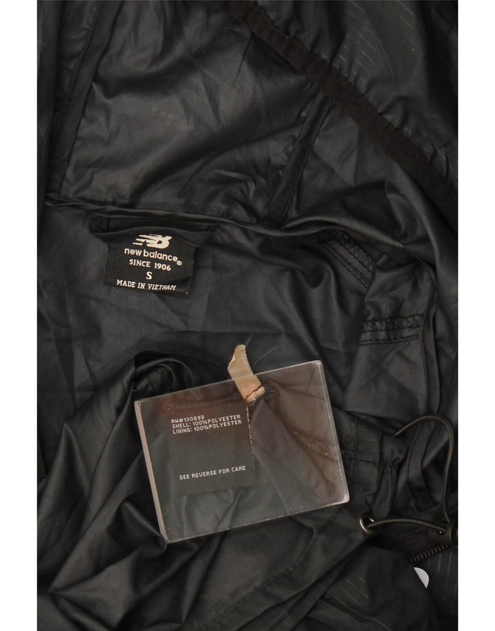 Ανδρικό μπουφάν βροχής με κουκούλα New Balance UK 36 Small Black Polyester