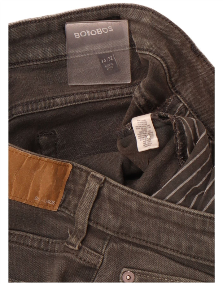 Ανδρικό Slim Jeans BONOBOS W34 L32 Γκρι βαμβακερό