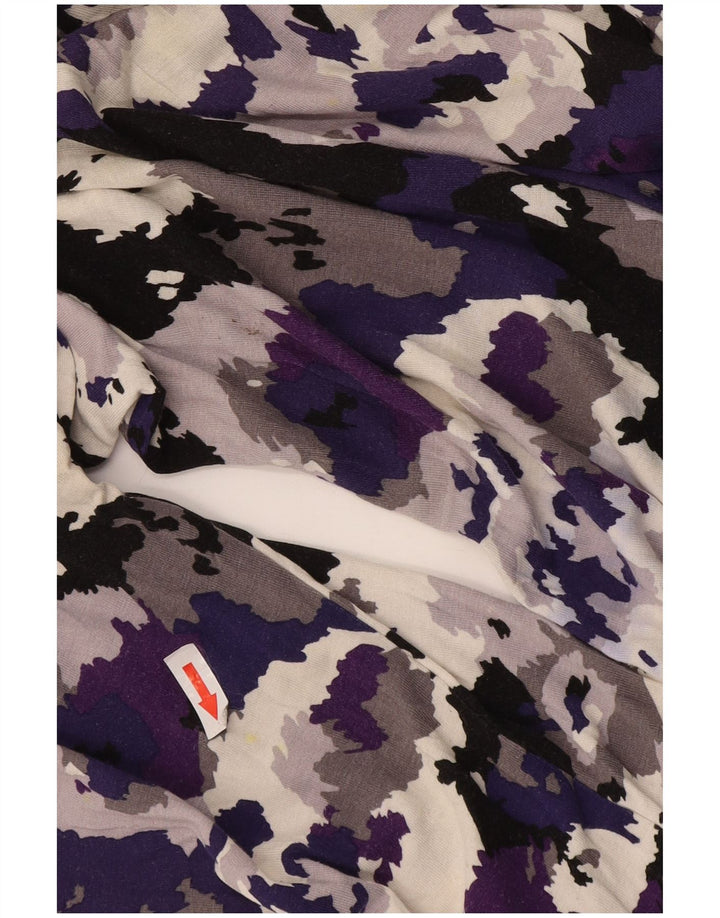 Marks & Spencer Γυναικείο φόρεμα 3/4 με μανίκια UK 16 μεγάλο μωβ καμουφλάζ