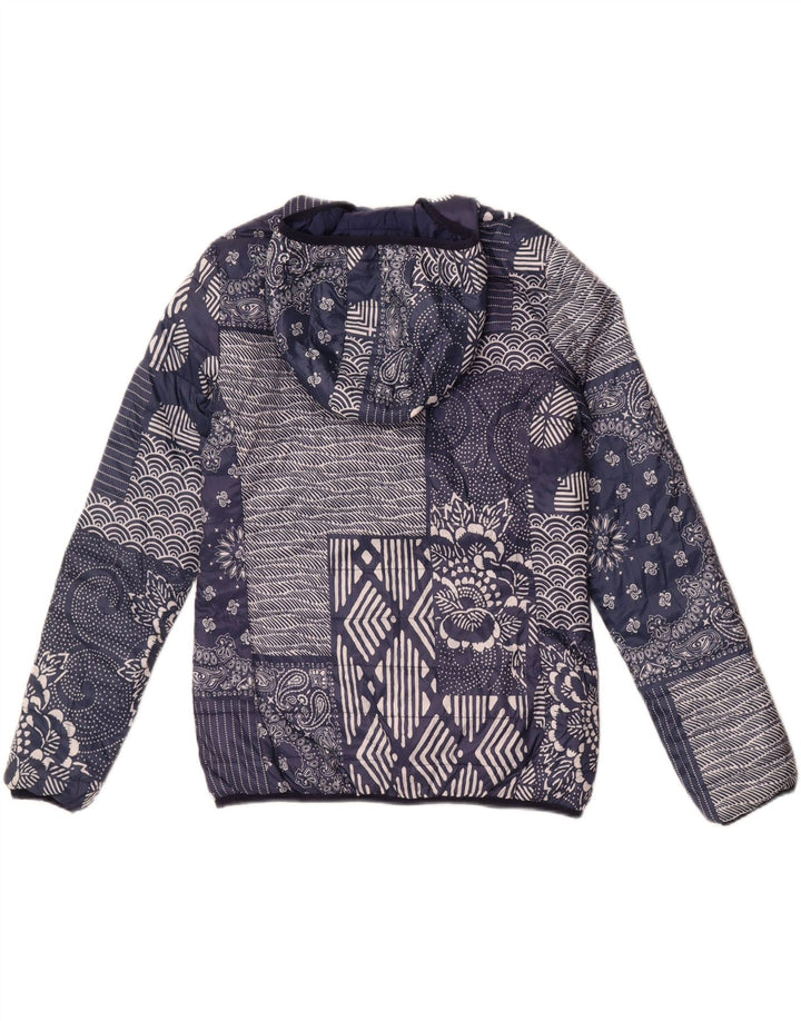 Champion γυναικείο μπουφάν με κουκούλα IT 46 Large Navy Blue Patchwork
