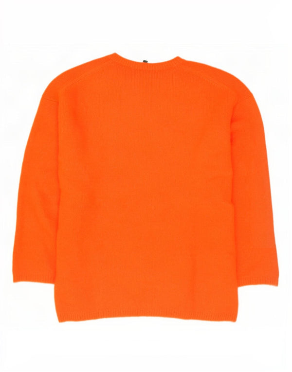 Massimo Dutti Γυναικείο πουλόβερ υπερμεγέθη Crew Neck Jumper UK 10 Small Orange