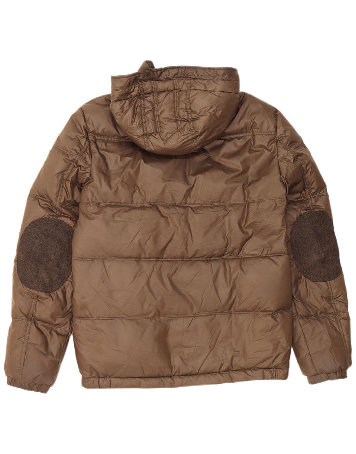 Guess Ανδρικό μπουφάν με κουκούλα UK 34 XS καφέ πολυεστέρας