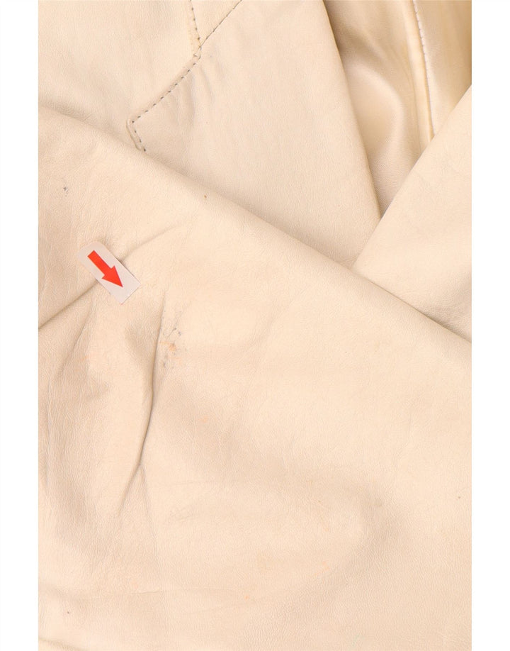 Vintage γυναικείο δερμάτινο σετ 2 τεμαχίων UK 12 Medium W26 Off White