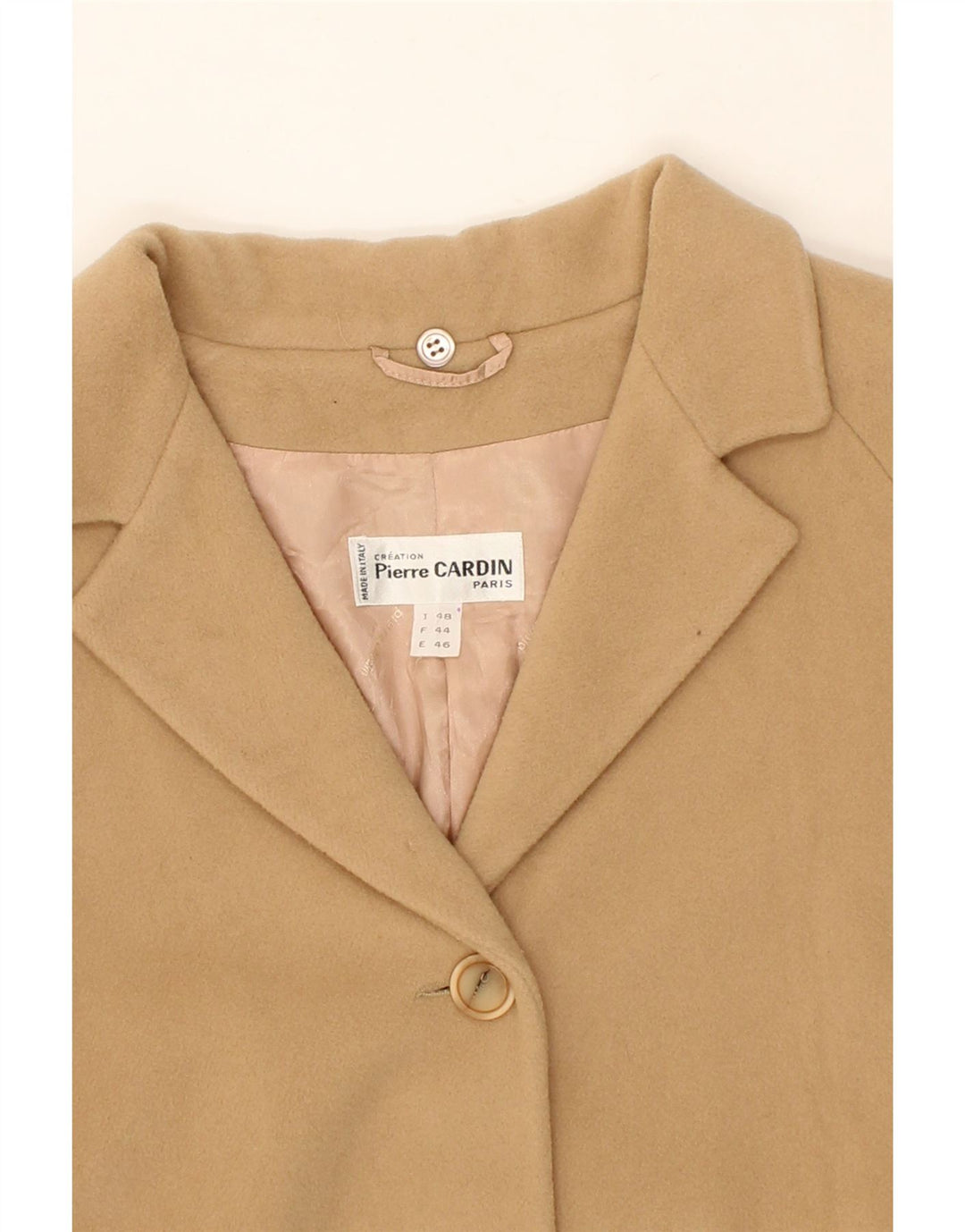 PIERRE CARDIN Womens Overcoat IT 48 XL Beige Wool Vintage Pierre Cardin and Second-Hand Pierre Cardin from Messina Hembry 