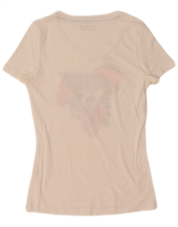 Γυναικείο γραφικό μπλουζάκι Guess Top UK 12 Medium White