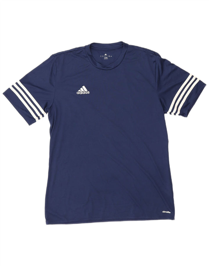 Adidas Ανδρικό T-Shirt Climalite Top Large Navy Blue Polyester