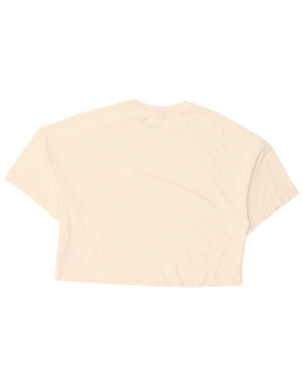 Puma Γυναικείο T-Shirt Top UK 14 Μεσαίο λευκό βαμβακερό