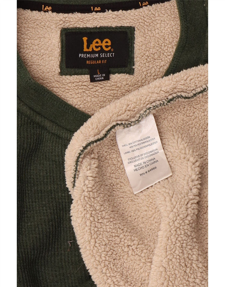 Ανδρικό φούτερ Lee Regular Fit Jumper Μεγάλο πράσινο βαμβακερό