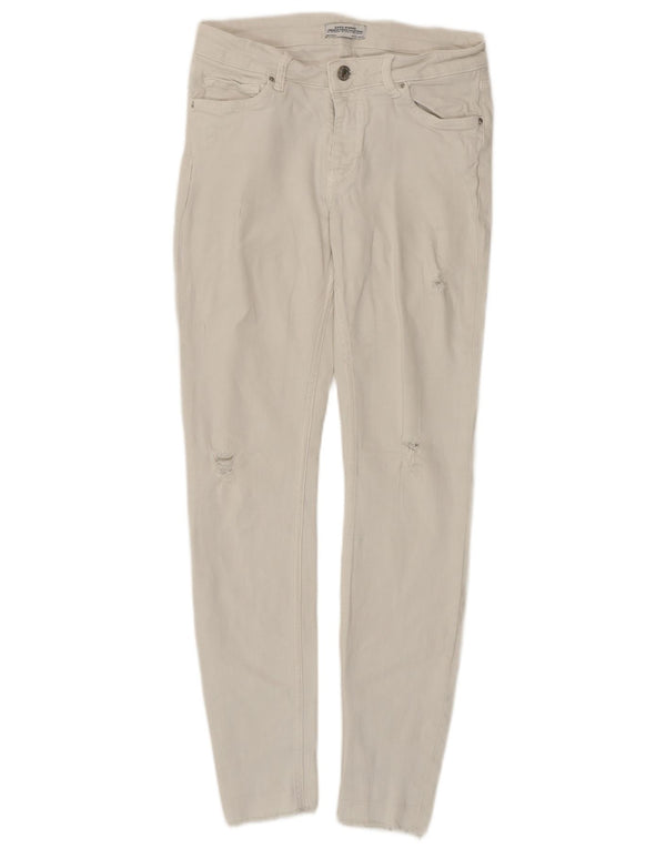 Zara Γυναικεία στενόχωρα τζιν EU 36 XS W26 L27 Λευκό βαμβακερό